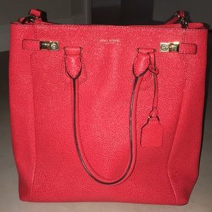 Large coral Henri Bendel tote